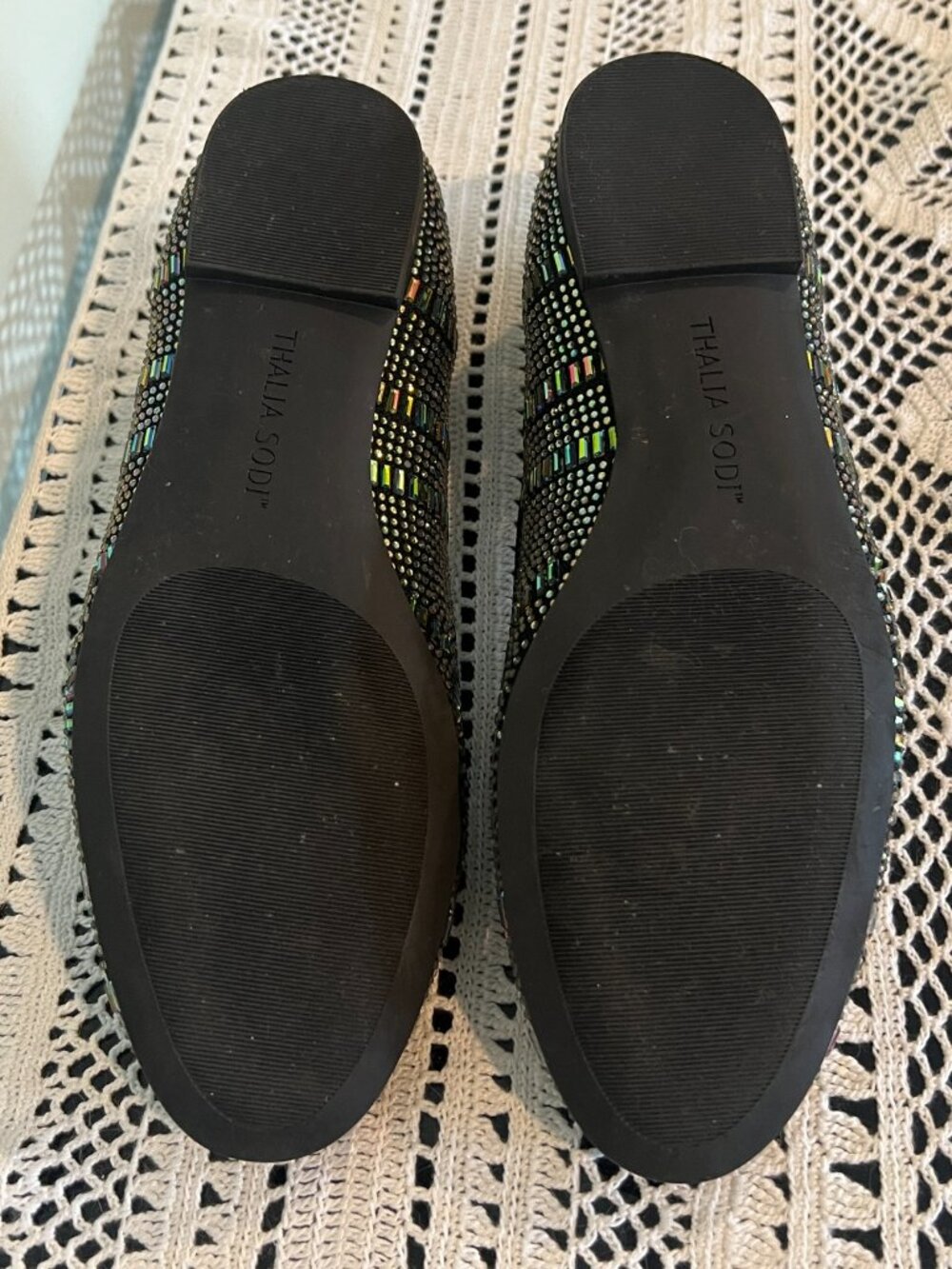 Thalia Sodi Sparkly Studded Flats Size 8 - Picture 4 of 5